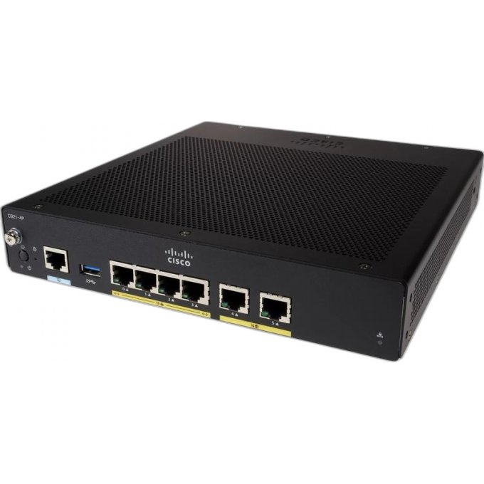 Маршрутизатор CISCO C921, LAN 4 x 1 Гб/с, WAN 2 x 1 Гб/с, 1x LTE Металл Настольный C921-4PLTEGB