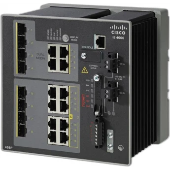 Коммутатор CISCO IE-4000, 16x10/100Mb, 4 комбо-порта GE, LAN Base IE-4000-16T4G-E металл в стойку 19