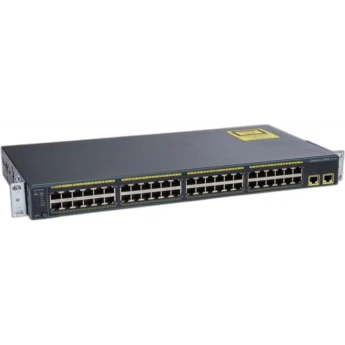 Коммутатор CISCO Catalyst, 48 x FE, 2 x GE/SFP, LAN Base WS-C2960+48PST-L металл в стойку 19