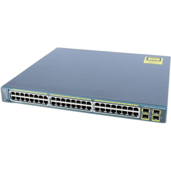 Коммутатор CISCO Catalyst, 48 x FE (PoE), 2 x GE, 2 x SFP, LAN Lite Металл В стойку 19 WS-C2960R+48PST-S