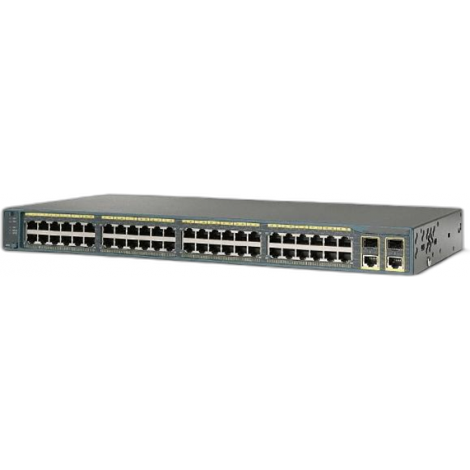 Коммутатор CISCO Catalyst, 48 x GE (PoE), 2 x SFP+, LAN Base Металл В стойку 19 WS-C2960X-48FPD-L