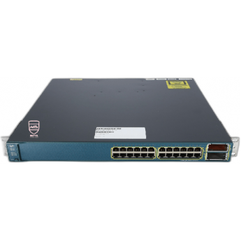 Коммутатор CISCO Catalyst, 24 x GE, 2 x 10G(X2), 265W DC, IP Services WS-C3560E-24TD-E Металл В стойку 19
