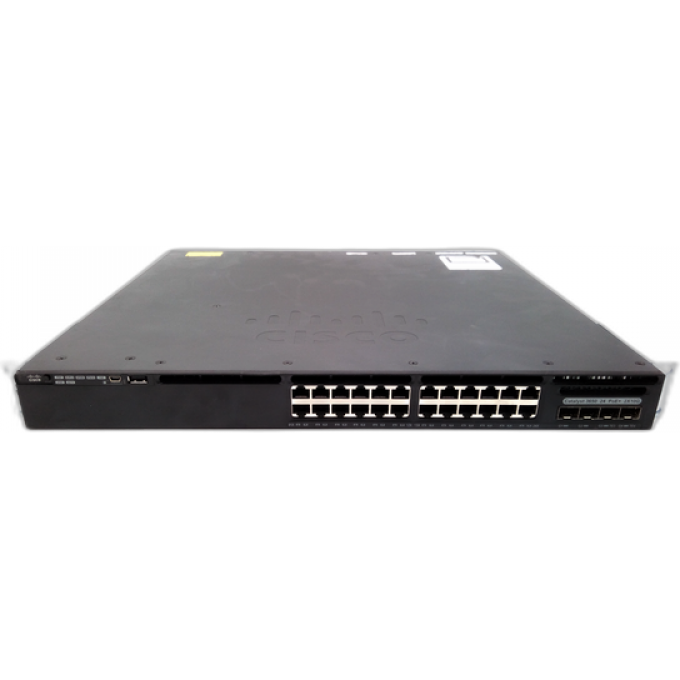 Коммутатор CISCO Catalyst, 24 x GE (PoE+), 2 x SFP+, IP Base Металл В стойку 19 WS-C3650-24PD-S