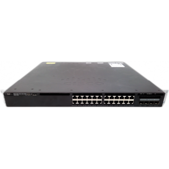 Коммутатор CISCO Catalyst, 24 x GE (PoE+), 4 x SFP+, 5 AP, IP Base WS-C3650-24PWS-S Металл В стойку 19